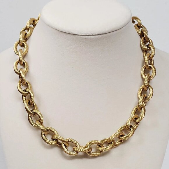 Auth Louis Vuitton Lock&Key Gold w/Unbranded CubanGeometry Stainless Steel Chain - Picture 3 of 12